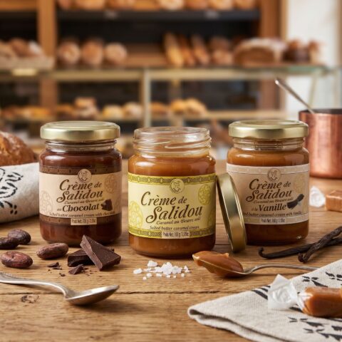 Trio de mini salidous (caramel, vanille et chocolat)